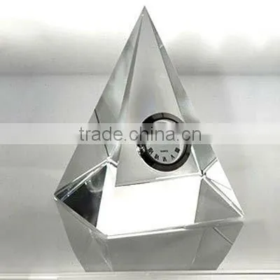Blank Crystal Pyramid Clock