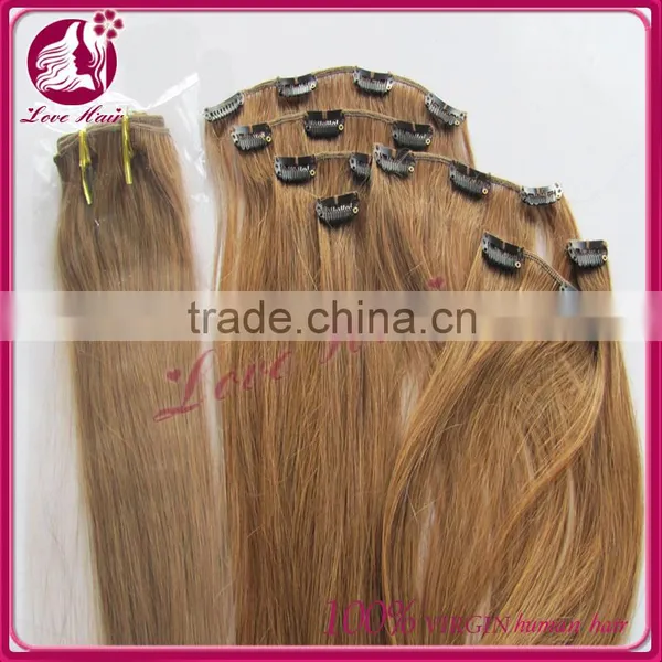 High Quality Wholesale Price 100% Indian Hair Clips In Weft Hair Extensions photo-2