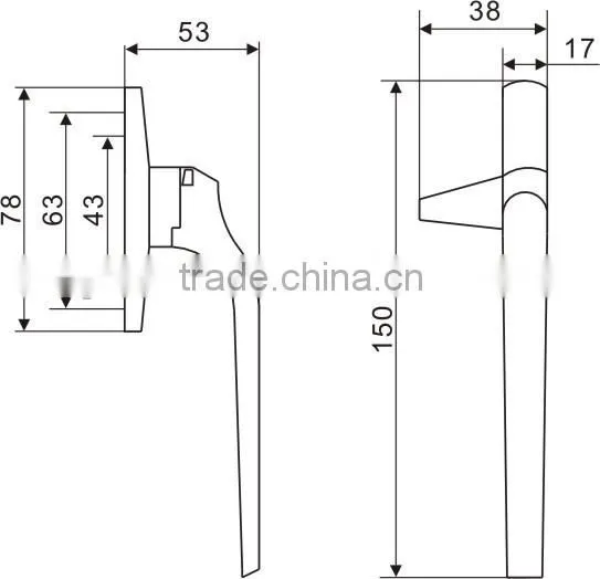 Single Point Handle Seven Type Window Handle Aluminum Alloy Door Handle (Window and Door Handle 90110239L photo-2