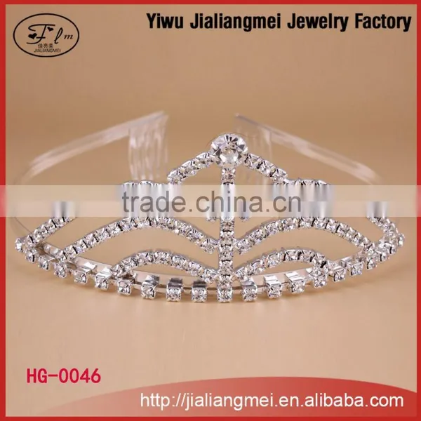 Wholesale Bridal Wedding Sliver Crystal Rhinestone Crown Tiara