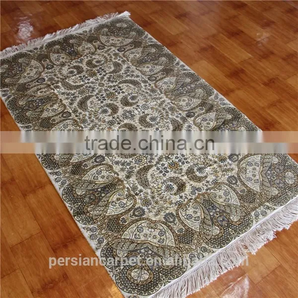 Egypt Persian Carpet Made in Iran Plain 3x5ft Hand Knotted Pure Silk Carpet