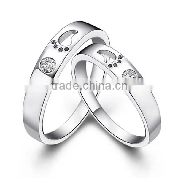 SRR0042 Trend 2016 CZ Diamond Setting Footprint Engagement Ring Wedding Ring