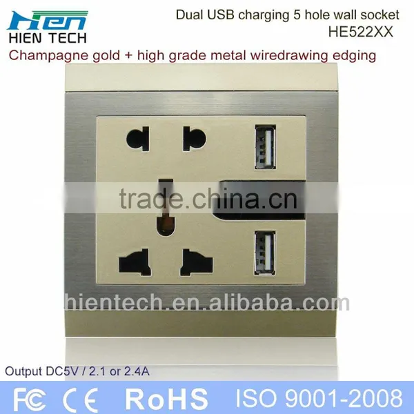 Good Quality Electrical Socket Extension 13A Universal Wall Socket Dual 2.1A 2.4A USB Socket Outlet photo-2