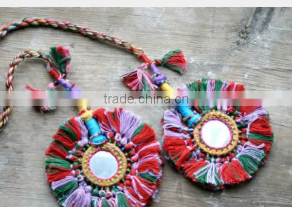 Latest 2015Tribal Beaded Hanging Tribal Tassels Belly Dancing pm Pom photo-2