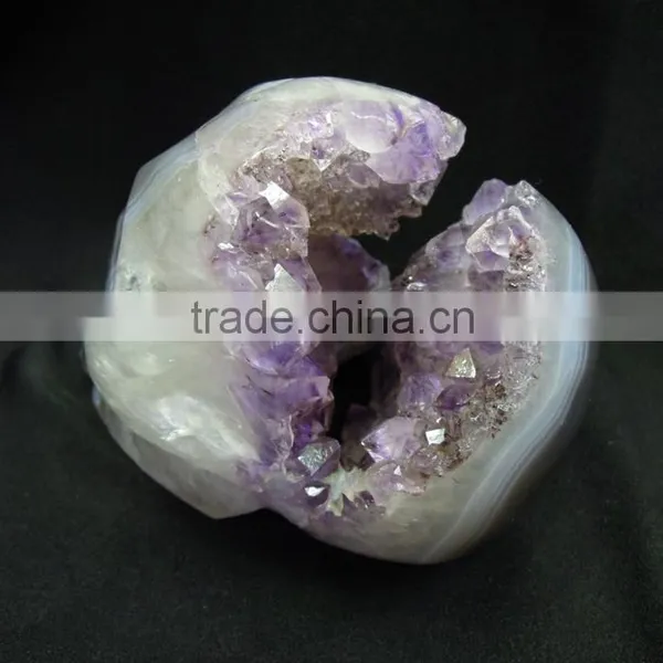 Precious Gemstone Home Decoration Skull Amethyst Skull for Sale With Geode photo-4