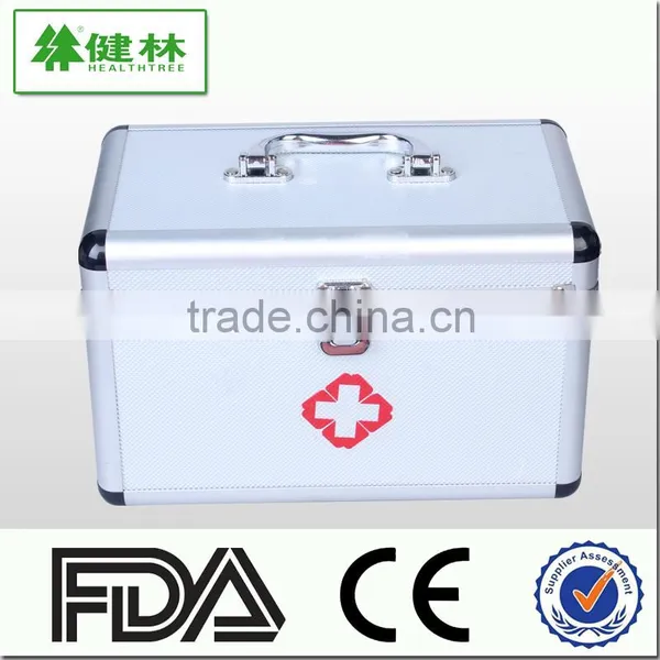 alumnium duplex soft-filled sheeting empty emergency first aid box /bag with lock and sponge