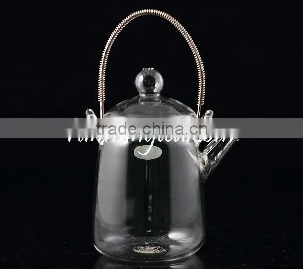 Heat Resistant Borocilicate Tall Glass Flower Tea Pot / Teapot With Stainless Steel Insert Spout - 380ml photo-2