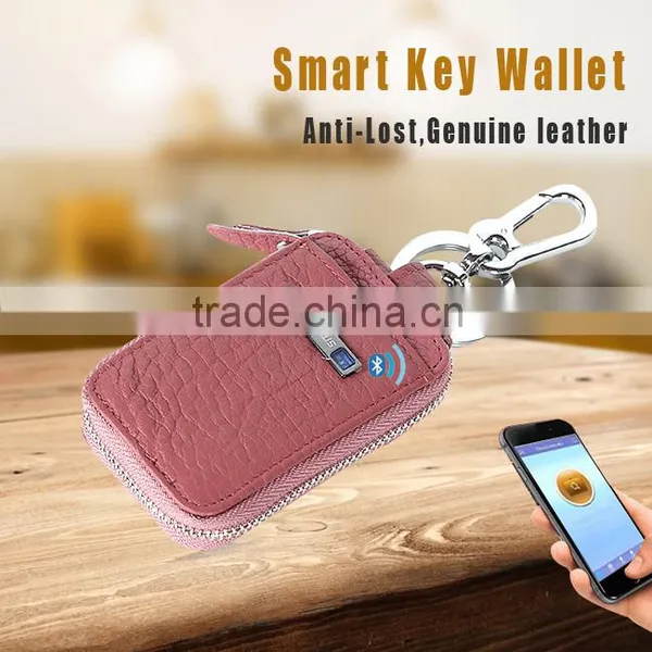 Small Mini GPS Security Bluetooth Genuine Leather Key Wallet Wholesale photo-3