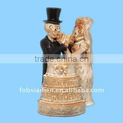 Ceramic Boney Wedding Cake Couple Figurines