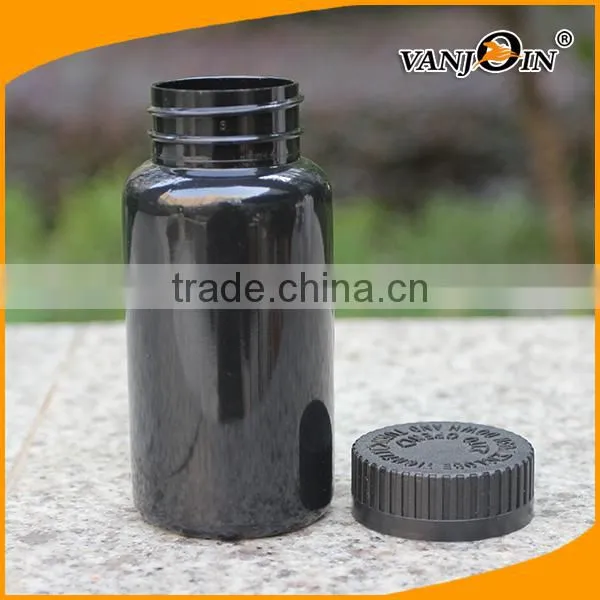 150cc Glossy Black Pill Bottles With Safty Caps photo-5