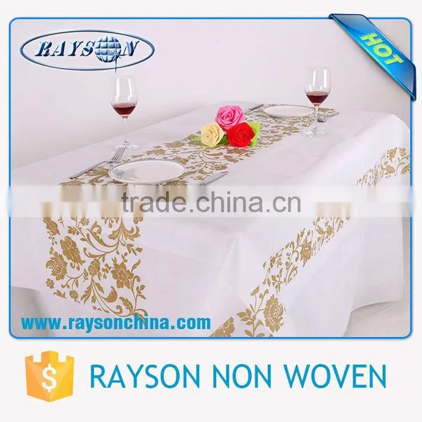 Golden Printing Decoration Biodegradable PP Nonwoven Tablecloth photo-2