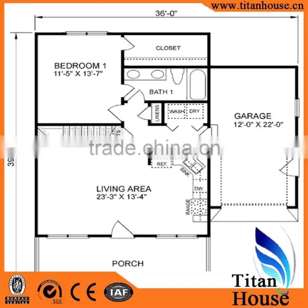 Hot Sale 2015 China Prefab Bungalow House Design for Sale photo-4