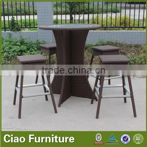 Classic Rattan Bar Table Set Garden Leisure Bar Table and Chair Set photo-2