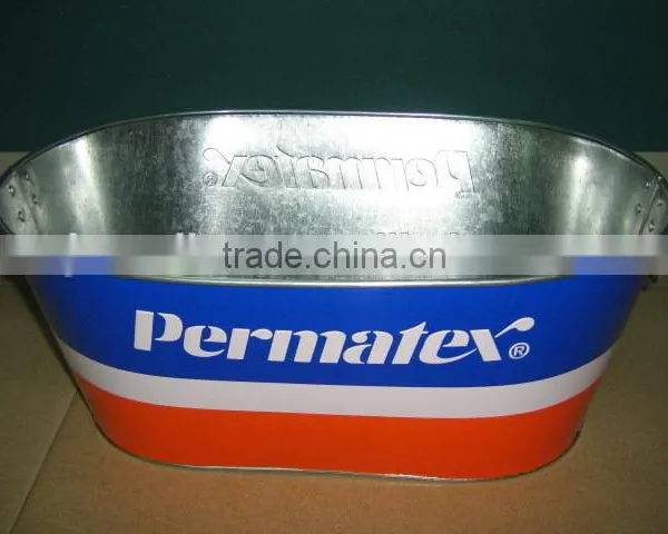 Exo-friendly Oval Metal Drink Cooler Beverage Bucket Beer Tub photo-3