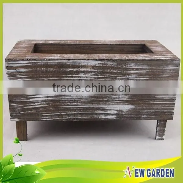 Decorative Garden Large Natural Wooden Flower Pot Bench photo-2