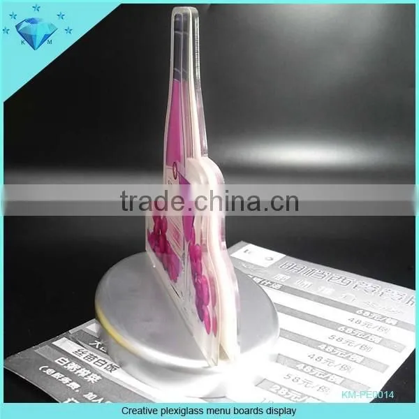 Customize Acrylic Wine Bottle Shaped Menu Display Stand photo-3