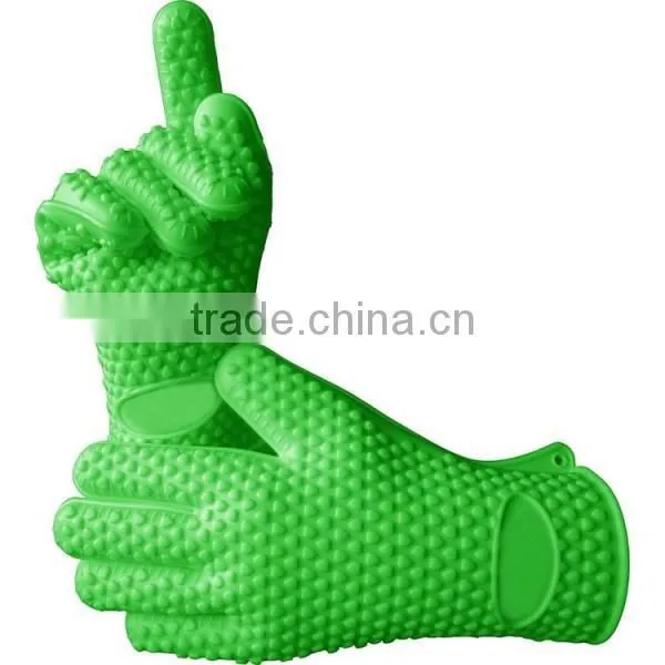 Oven Mitts Anti-slip FDA Standard Silicone Rubber Oven Mitts 100% Silicone Gloves photo-2