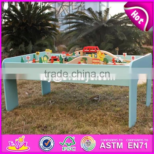 2017 New Design Funny Activity Toys Wooden Kids Train Table W04C071 photo-3