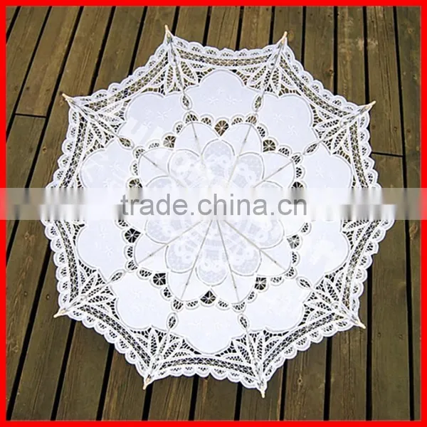 Victorian Style White Lace Crafts Parasol for Promotion photo-6