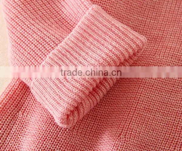 Kids CNY Sweater Dresses, Black Knitting Girl's Sweater, Round Collar Long Sleeve Valentine's Day Sweater Dress photo-5