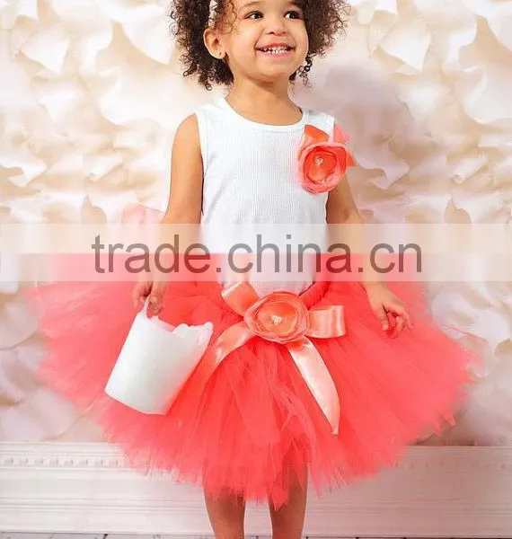 Hot Sales Kids Pettiskirt Ruffle Chiffon Petti Top Set 0-6years Pettiskirt photo-3