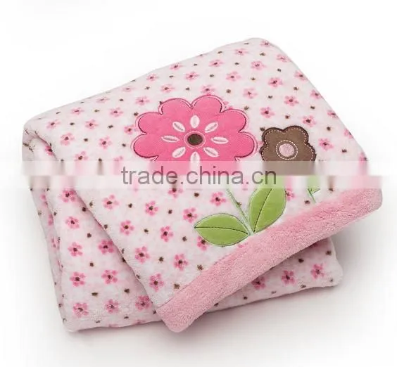 Trade Assurance Applique Velour Throw Custom Baby Swaddle Knitted Soft Cotton Blanket photo-4