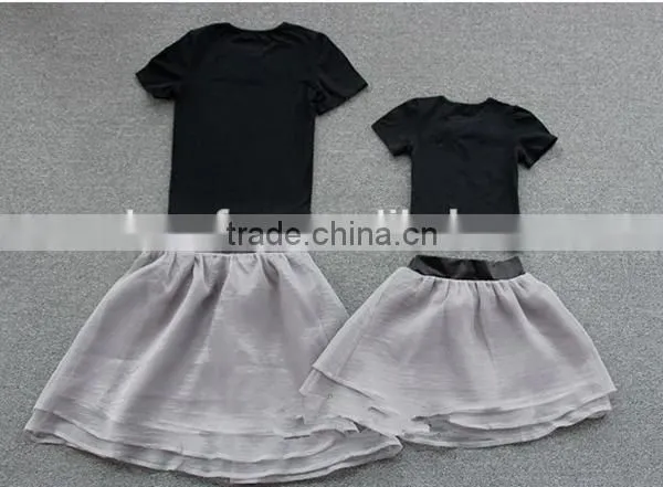 Holesale-Family Set,matching Mother Daughter Clothes Summer T-shirt With a Skirt Mom and Daughter Dress photo-5