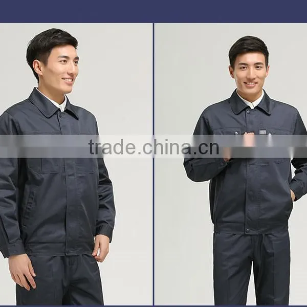 Juqian Quality Work Cloth Manufacturer China Breathable Gray Blue Unisex Workwear Uniform Industrial Uniform photo-3
