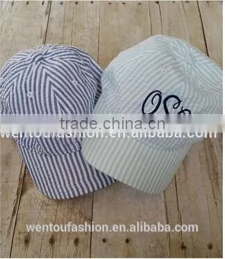Hot Sale Personalised Fashionable Seersucker Baseball Cap photo-6