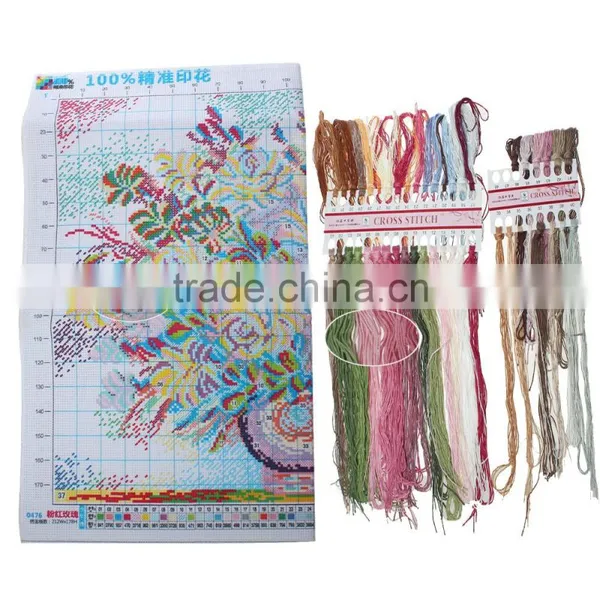 Wholesale Hand-Made Rectangle Rose Beautiful Flower Cross Stitch photo-2