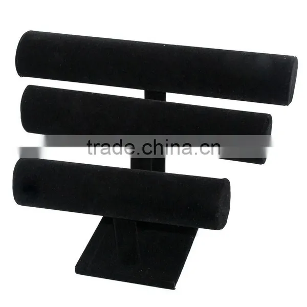 Custom Black Paper Velvet Bangle Watch Bracelet Jewelry Display Stand photo-2