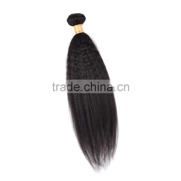 New Style Natural Colored Top Quality Indian Kinky Straight Yaki Hair Weave photo-3