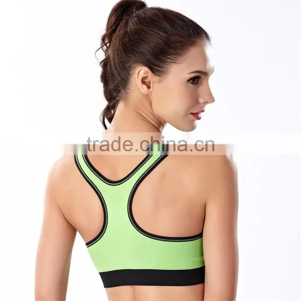 Trade Assurance Shockproof Front Zipper Buttoned Nylon Sexy Women Sports Bra photo-2