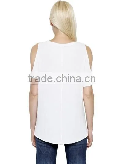 Women Fashion Clothing Off-Shoulder Blank T-Shirts,High Quality Cotton Short Sleeve Plain T-shirts for Women photo-4