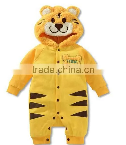 New Design Cartoon Tiger Hooded Babysuits photo-3