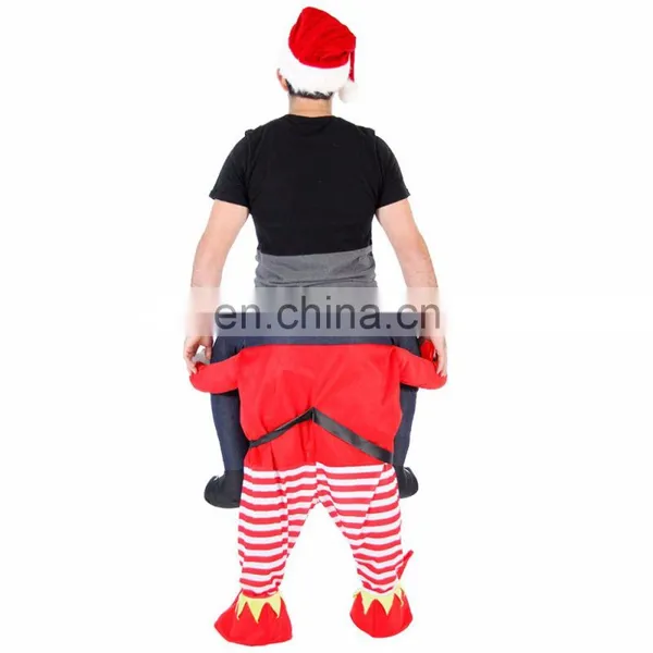 Funny Adult Piggyback Shoulder Ride Christmas Elf Costume photo-3