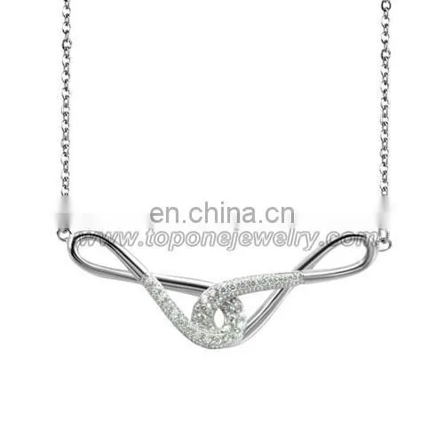 Cheap Wholesale Stainless Steel Double Infinity Crystal Pendants Charms Necklaces Jewelry Gifts photo-3