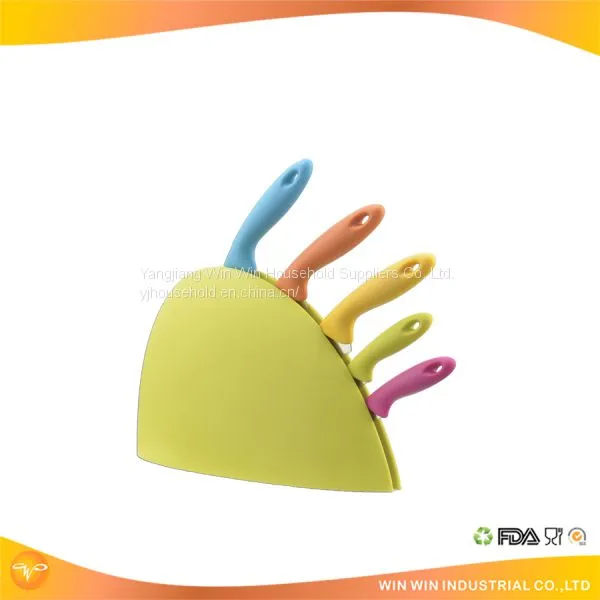 5pcs Cutting Board Plastic Handle Kitchen Knife,chefs Knives photo-3