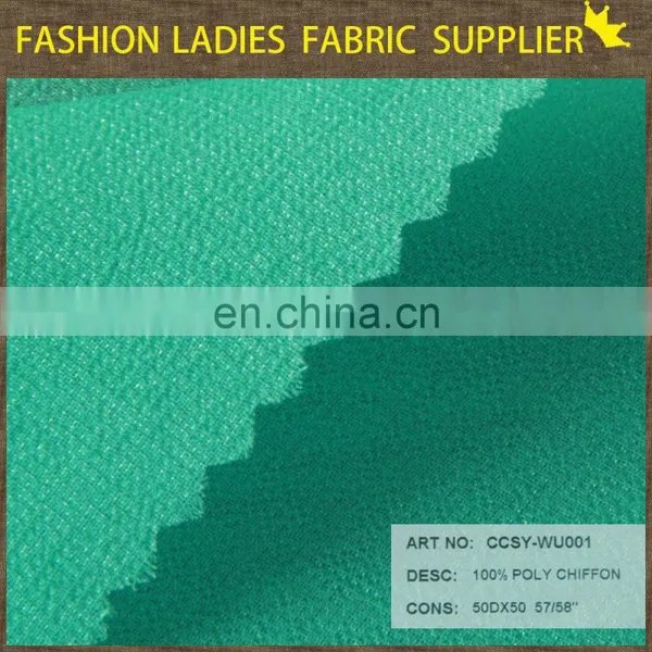 Chiffon Solid China Textile Dyed Polyester Chiffon Fabric Plant Green Chiffon Fabric photo-2