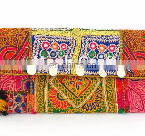 Vintage Gypsy Banjara Coin Clutch - Antique Embroidered Coin Clutch- Banjara Gypsy Coin Clutch photo-2