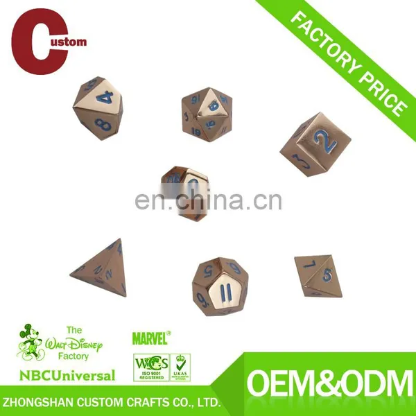 Wholesale Custom Polyhedral Set RPG Black Finish Metal Custom Dice photo-4