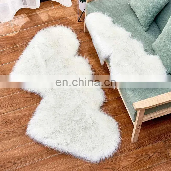 Custom Luxury Carpet White Faux Fur Area Rug for Bedroom photo-3