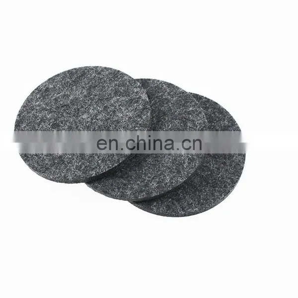 1 Set 6 Pcs 5mm Thickness Round Grey Color Polyester Felt Coaster With Customized Shape photo-5