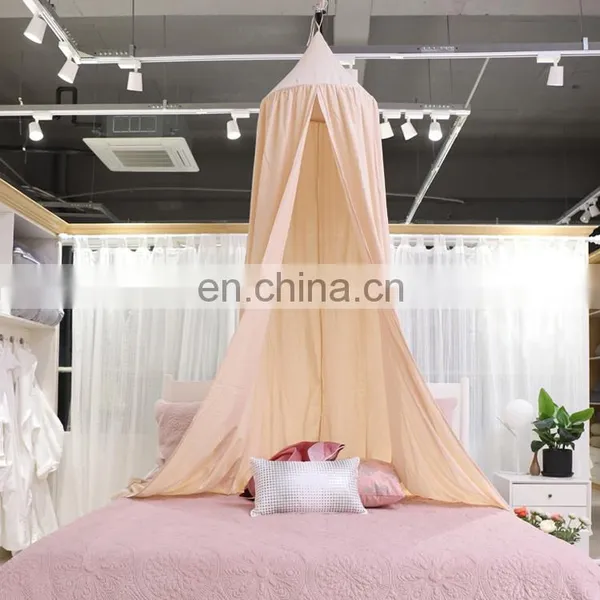 Cotton Round Dome Bed Canopy Draper Bedcover Kids Play Tent for Reading Mosquito Net Curtain photo-2