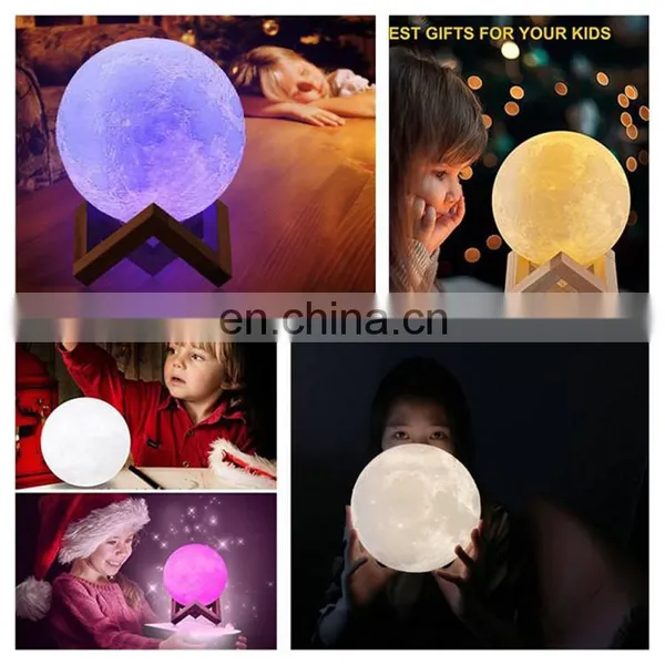 Switch Night Light 16 Colors Home Decoration Creative Gift Rechargeable 3d Print Led Moon Light Lamp Night Light For Kids photo-7