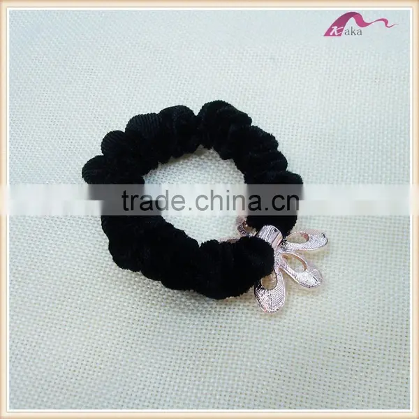 New Crystal Pearl Flower Elastic Velvet Hair Scrunchies For Adult photo-2