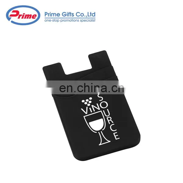 Logo Printing Silicone Phone Case Wallet Card Holder With Double Pockets photo-3
