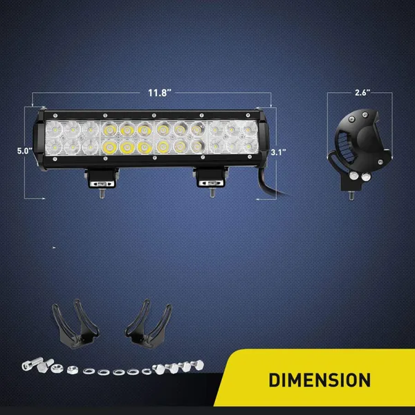 Waterproof Car Double Row 72W Off Road LED Work Light Bar 12inch for Jeep UTV ATV Truck Boat photo-4