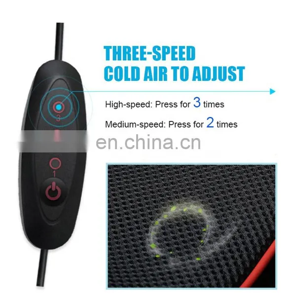 ODM OEM Logo Custom Office Vehicle Dual Use Blue Color Thick 4 Fans USB Plug Power Supply Full Set Car Seat Cushion Mat photo-3