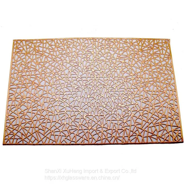 Rectangle PVC Hollow Decorative Mat Thermal Insulation Non-slip Dining Table Creative Western Placemat photo-2